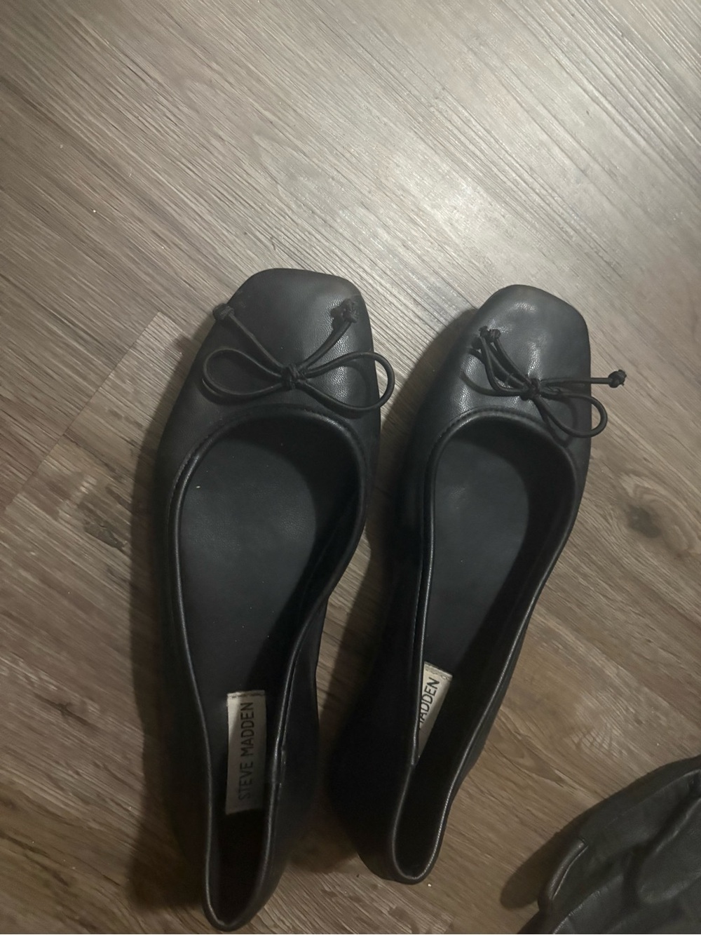 Steve Madden Black Ballet Flats with Bow